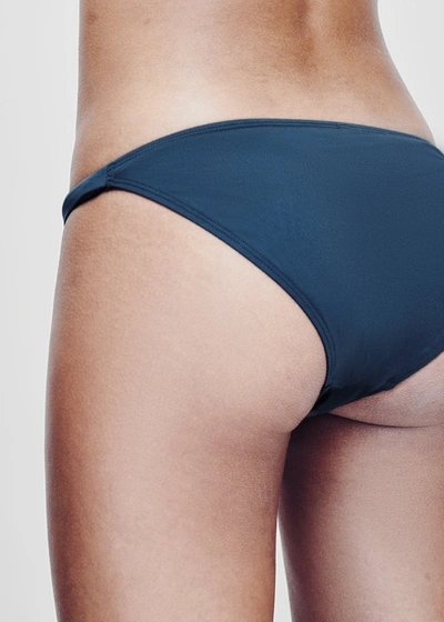 Shop Asceno Biarritz Teal Low-rise Bikini Bottom In Printed