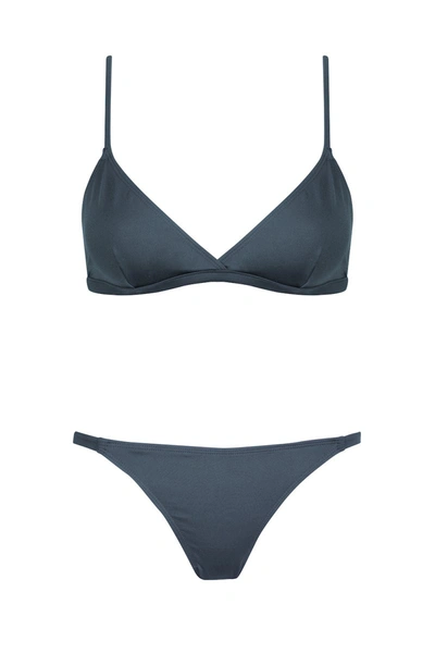 Shop Asceno Biarritz Teal Low-rise Bikini Bottom In Printed