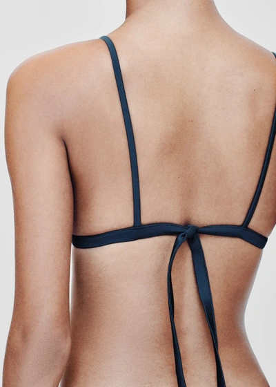 Shop Asceno Genoa Teal Triangle Bikini Top In Printed