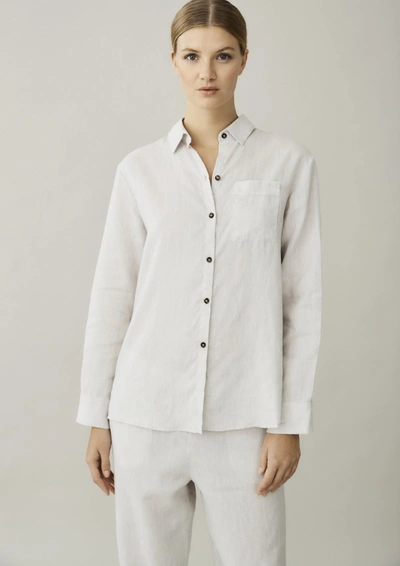 Shop Asceno Milan Sand Linen Shirt In Printed