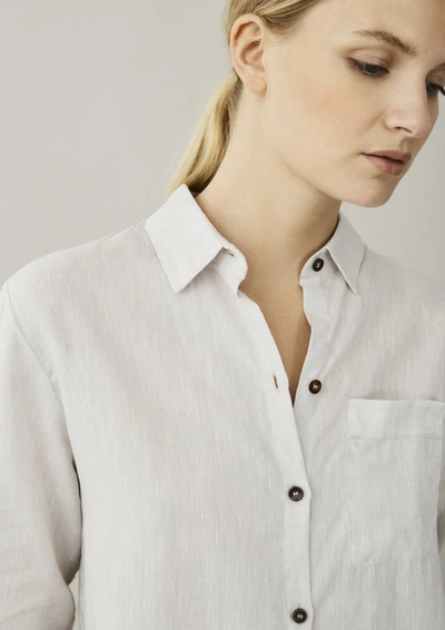Shop Asceno Milan Sand Linen Shirt In Printed