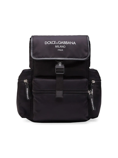 Shop Dolce & Gabbana Kid's Zaino Nylon Backpack In Black