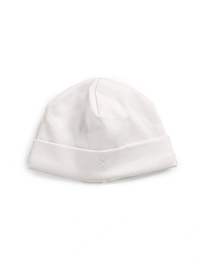 Shop Ralph Lauren Baby's Cotton Interlock Hat In White