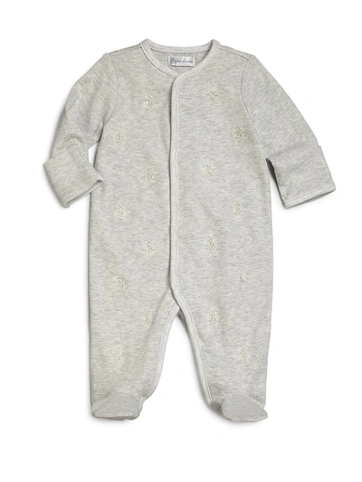 Shop Ralph Lauren Baby's Cotton Interlock Footie In Grey