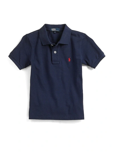 Shop Ralph Lauren Little Boy's & Boy's Cotton Mesh Polo Shirt In French Navy