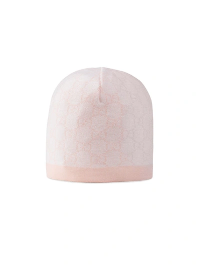 Shop Gucci Baby's Gg Pattern Hat In Pink
