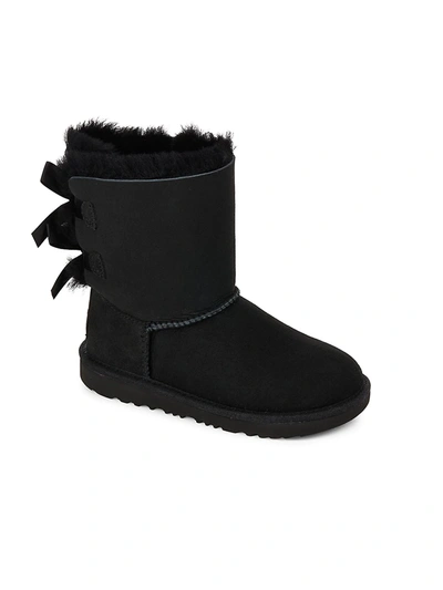 Shop Ugg Little Girl's & Girl's Pure Bailey Bow Ii Boots In Black