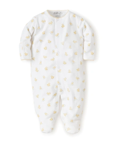 Shop Kissy Kissy Baby's Hatchling Print Cotton Footie In Yellow