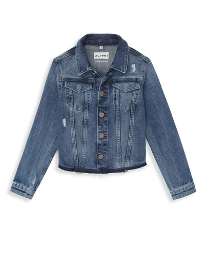 Shop Dl Premium Denim Little Girl's Manning Denim Jacket In Cloud