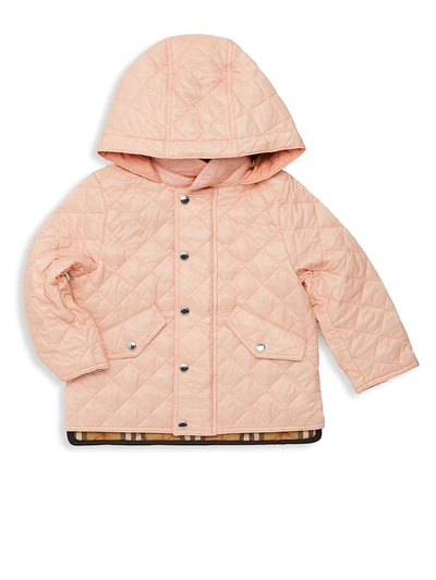 Shop Burberry Baby's & Little Girl's Ilana Quilted Coat In Salmon