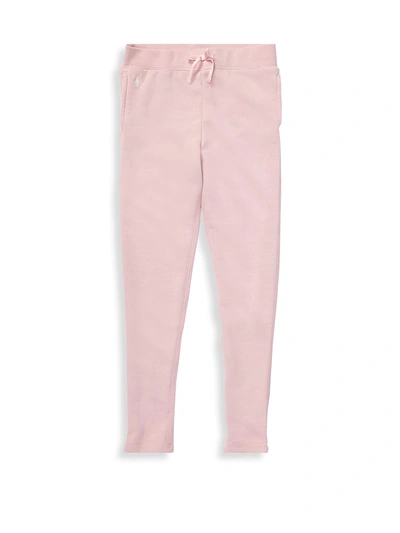 Shop Ralph Lauren Little Girl's & Girl's Terry Fleece Leggings In Pink