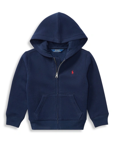 Shop Ralph Lauren Little Boy's Cotton-blend Fleece Hoodie In Cruise Navy