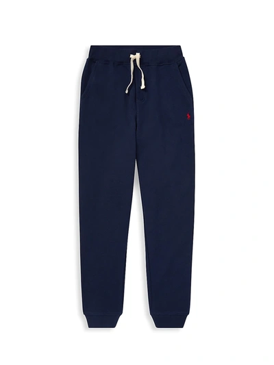 Shop Ralph Lauren Little Boy's & Boy's Fleece Jogging Pants In Navy