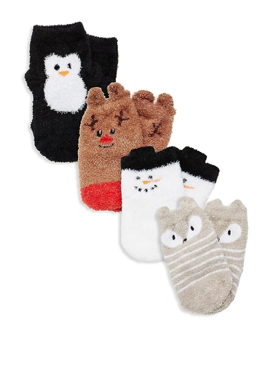 Shop Trumpette Baby's Chilly Holiday 4-pair Sock Set In Neutral