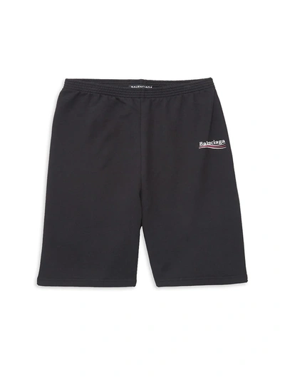 Shop Balenciaga Little Kid's & Kid's Political Campaign Shorts In Black