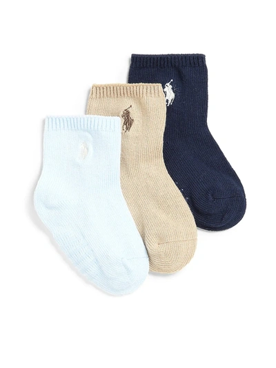 Shop Ralph Lauren Baby's Three-pair Crew Socks In Assorted