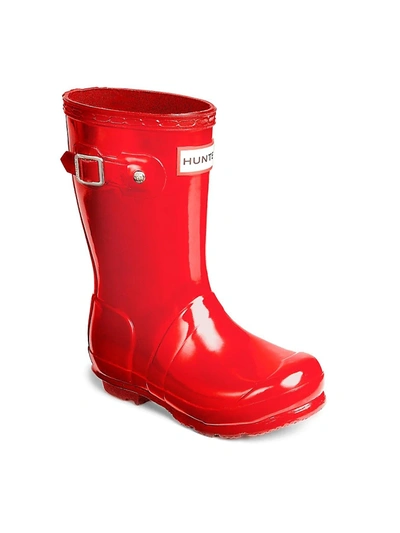 Shop Hunter Girl's High Gloss Original Tall Rain Boots In Military Red