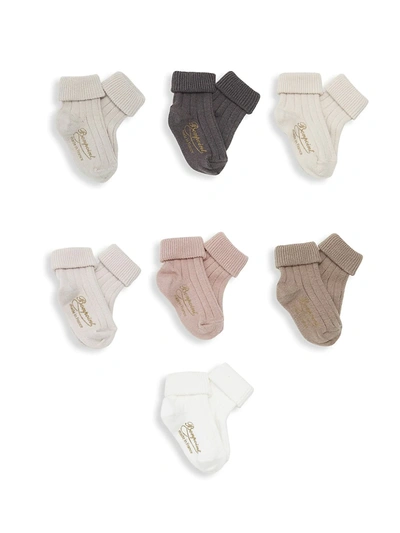 Shop Bonpoint Baby's Seven-pair Cotton Socks In Neutral