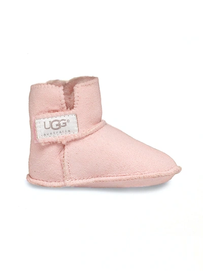 Shop Ugg Baby's Erin Sheepskin Booties In Baby Pink