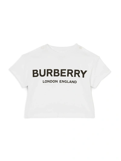 Shop Burberry Baby's & Little Kid's Mini Robbie Branded Tee In White
