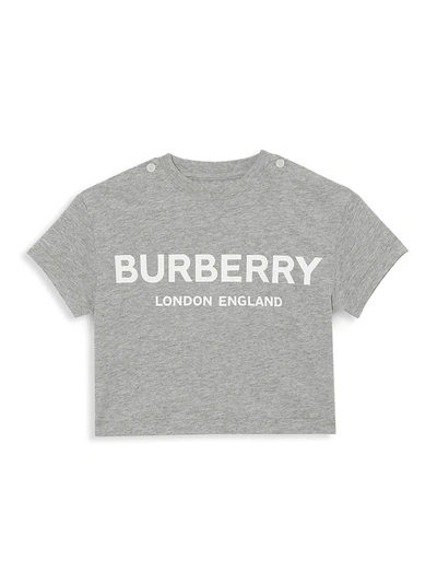 Shop Burberry Baby's & Little Kid's Mini Robbie Branded Tee In Grey