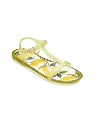 Shop Dolce & Gabbana Girl's Jelly Sandals In Lemon