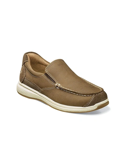 Shop Florsheim Little Kid's & Kid's Great Lakes Jr. Moc-toe Slip-on Leather Loafers In Stone