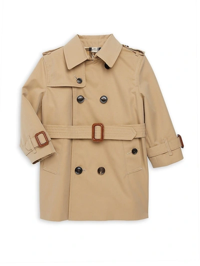 Shop Burberry Baby Girl's Mayfair Trench Coat In Honey