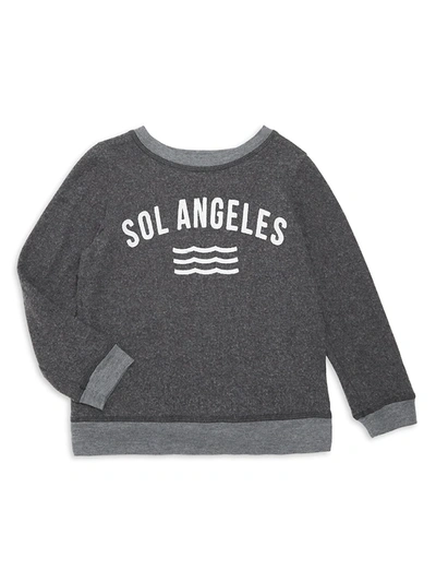 Shop Sol Angeles Little Girl's & Girl's Waves Logo Sweatshirt In Black