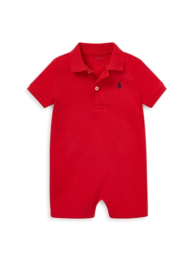 Shop Ralph Lauren Baby Boy's Shortall In Red