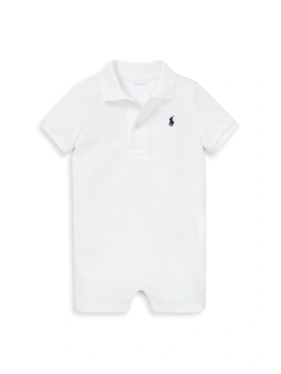 Shop Ralph Lauren Baby Boy's Shortall In White