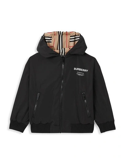 Shop Burberry Little Boy's & Boy's Tommy Icon Reversible Jacket In Black