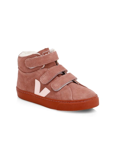 Shop Veja Baby's, Little Kid's & Kid's Esplar Shearling Lined Sneakers In Dried Petal