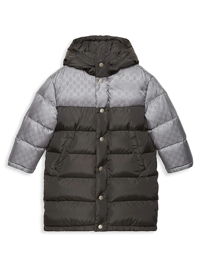 Shop Gucci Little Boy's & Boy's Padded Jacket In Steel Cathedral Grey
