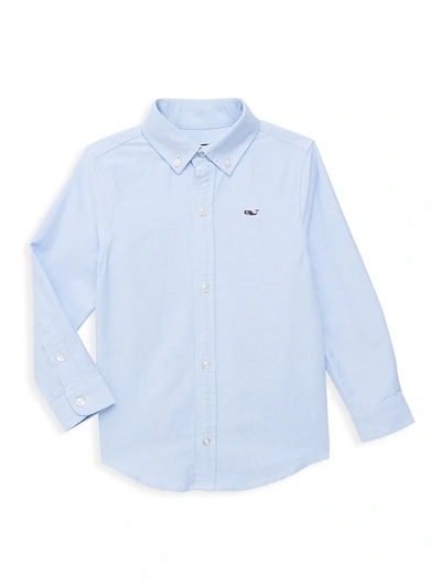 Shop Vineyard Vines Little Boy's & Boy's Long Sleeve Cotton Shirt In Ocean Breeze