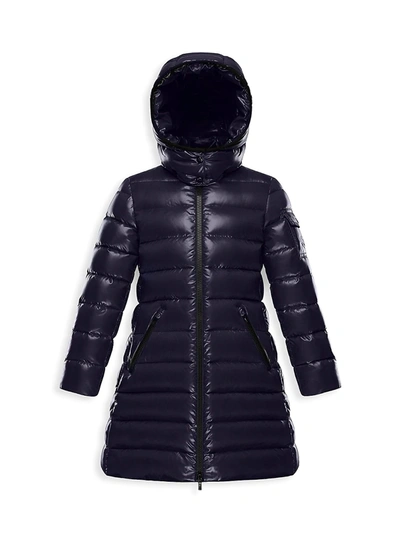 Shop Moncler Little Girl's & Girl's Moka Quilted A-line Coat In Navy