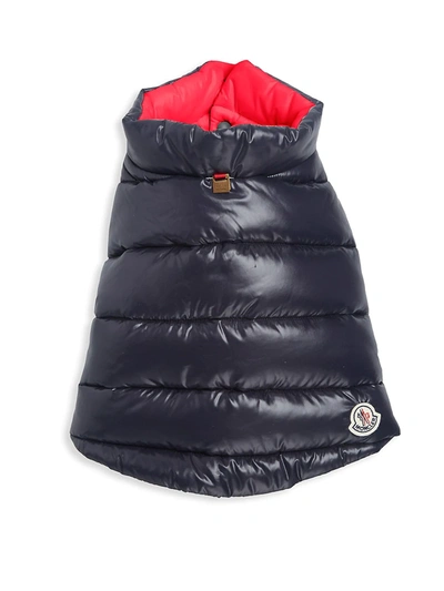 Shop Moncler Reversible Quilted Dog Vest In Blue Red