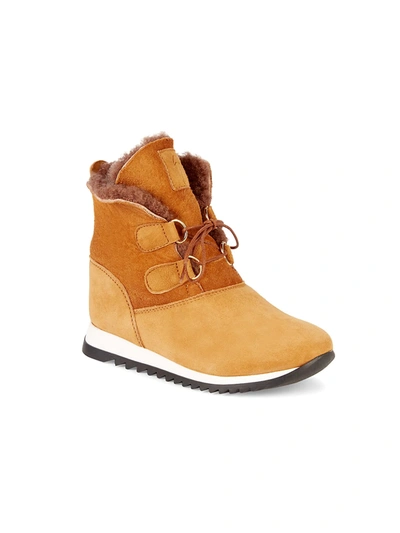 Shop Giuseppe Zanotti Girl's Suede Shearling-lined Velour Sunrise Boots In Tan