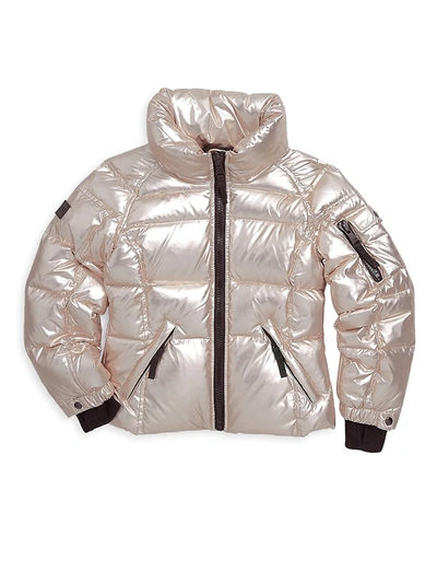 Shop Sam Little Girl's & Girl's Freestyle Down Puffer Jacket In White Gold