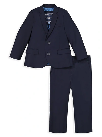 Shop Andy & Evan Baby Boy's Basics Twill 2-piece Suit In Navy