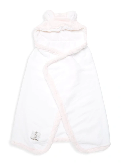 Shop Little Giraffe Luxe  Faux Fur & Cotton Baby Towel In Pink