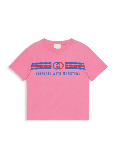 Shop Gucci Little Girl's & Girl's Friendly With Monsters Graphic Tee In Ortensia