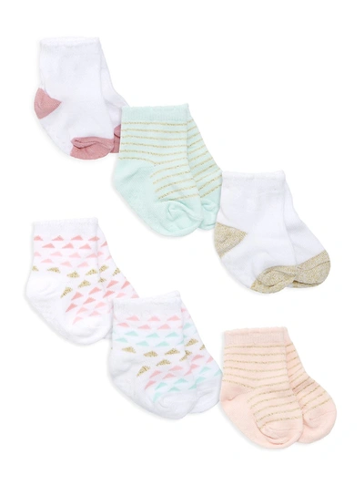 Shop Aden + Anais Baby's Everyday Crews 6-piece Sock Set In Neutral