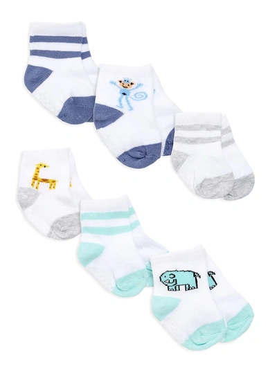 Shop Aden + Anais Baby's Jungle Jams 6-piece Socks Set In White