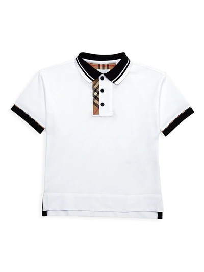 Shop Burberry Little Boy's & Boy's Archie Polo In White