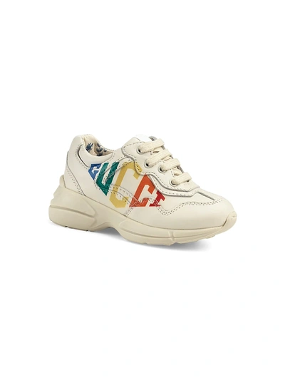 Shop Gucci Little Kid's & Kid's Rhyton Sneakers In White