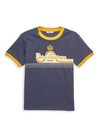 Shop Dolce & Gabbana Little Boy's & Boy's D & G King Ringer T-shirt In Blue