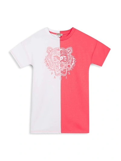 Shop Kenzo Little Girl's & Girl's Tiger Dress In Neon Pink