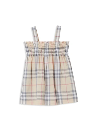 Shop Burberry Baby Girl's Joan 2-piece Checker Dress & Bloomers In Pale Stone