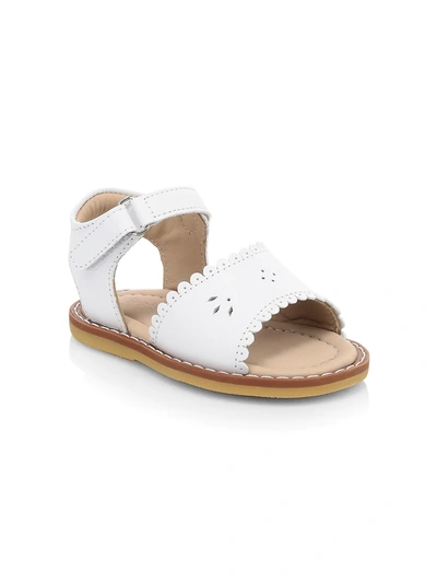 Shop Elephantito Baby Girl's Scallop Leather Sandals In White